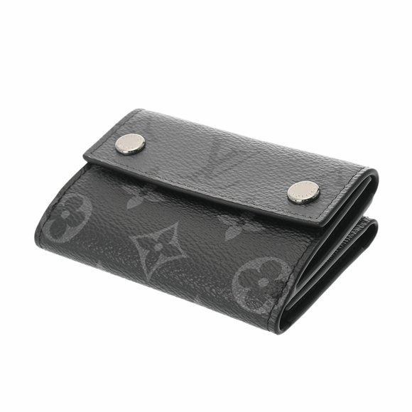 LOUIS VUITTON Louis Vuitton Monogram Eclipse Discovery Compact Wallet Black/G... - Picture 3 of 12